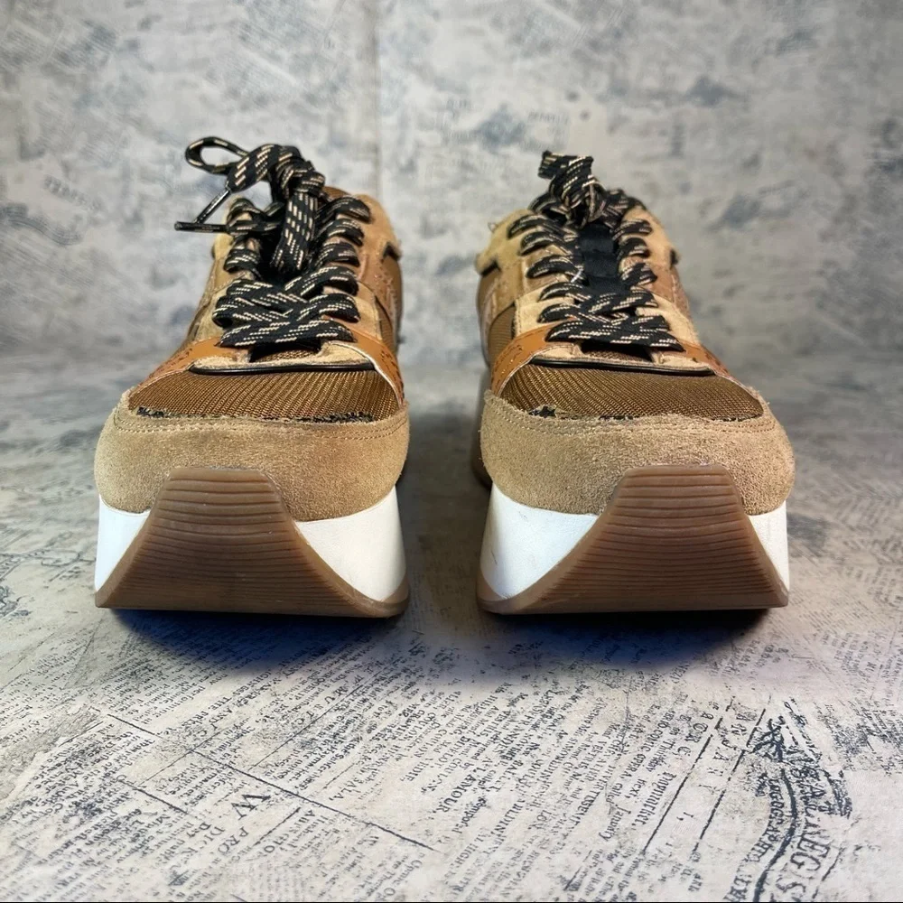Zara Chunky Platform Lace Up Trainers Sneakers